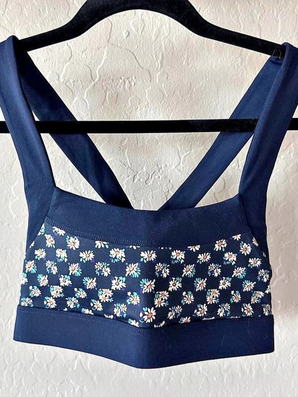 Fabletics Floral Sports Bra in Blue